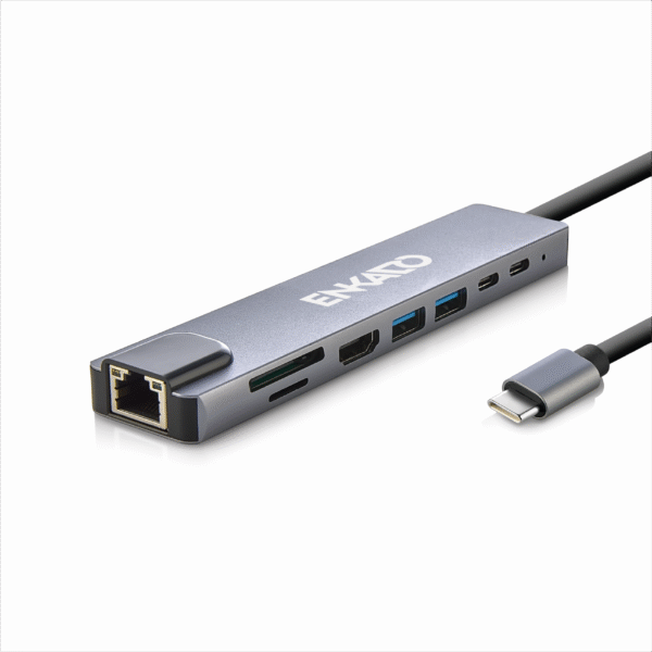 Enkado EKD-TP42 Type-C to To Hdmi 8i̇n 2pd + 2 Usb 2.0 + Hdmi 4k + SD/TF+Ethernet 100mbs Multi̇ Hup